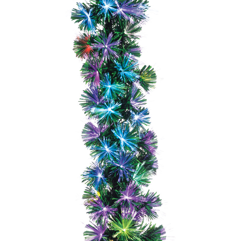 The Holiday Aisle® 6' Ch.Fiber Optic Garland with MultiColored Lights